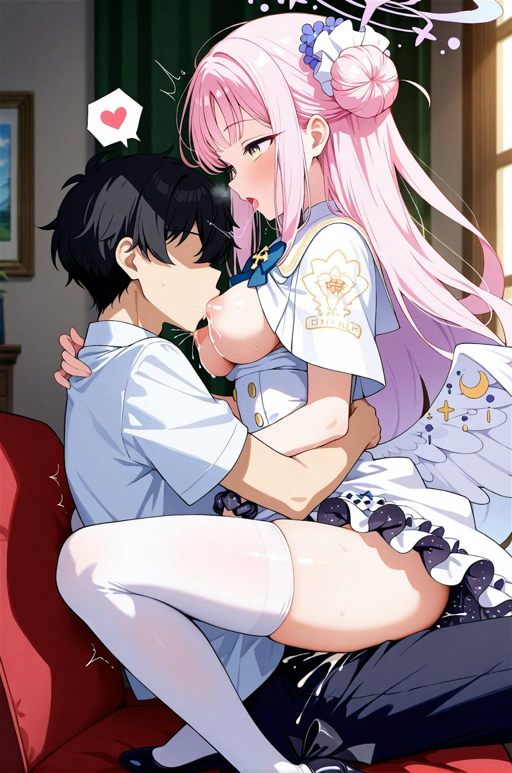 聖園ミカの乳首舐め