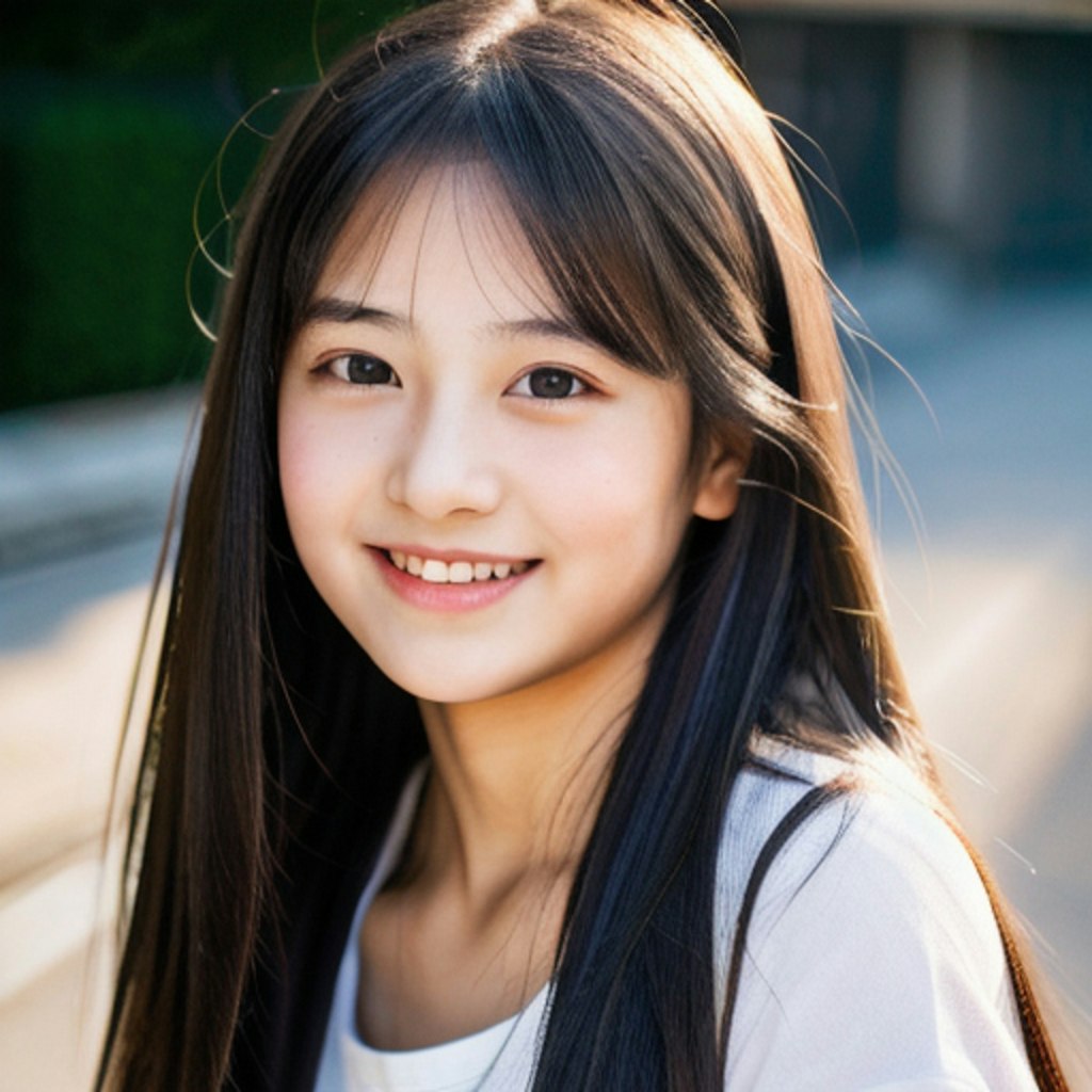 笑顔の可愛い13歳の女子中学生