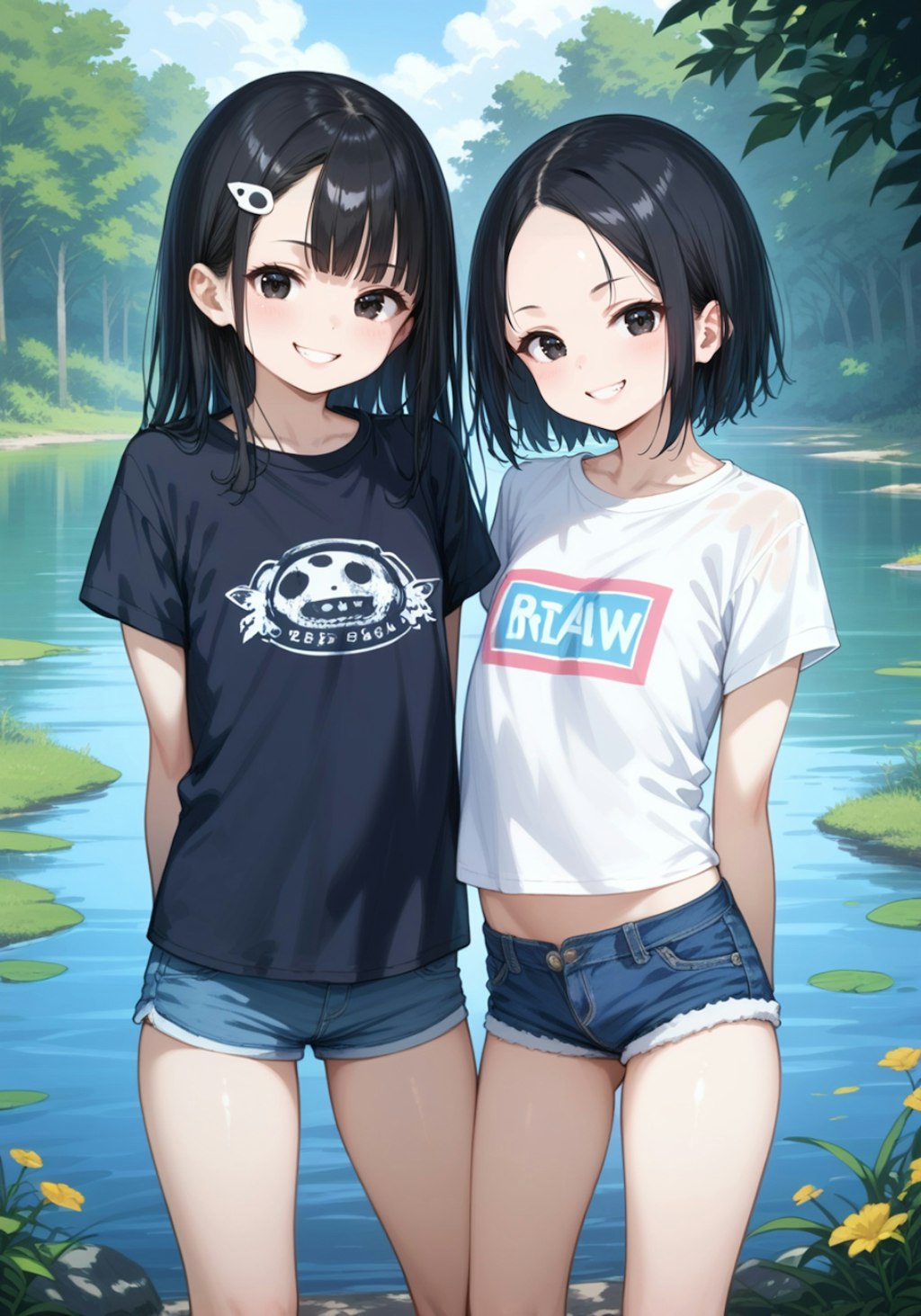 水辺の女の子たち