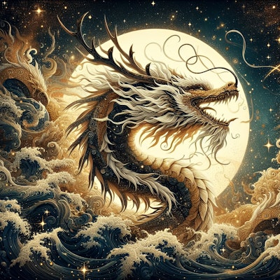 月とドラゴン