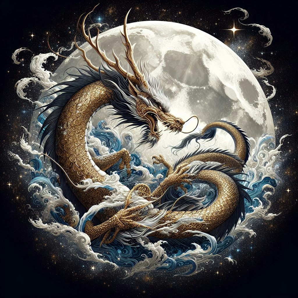 月とドラゴン