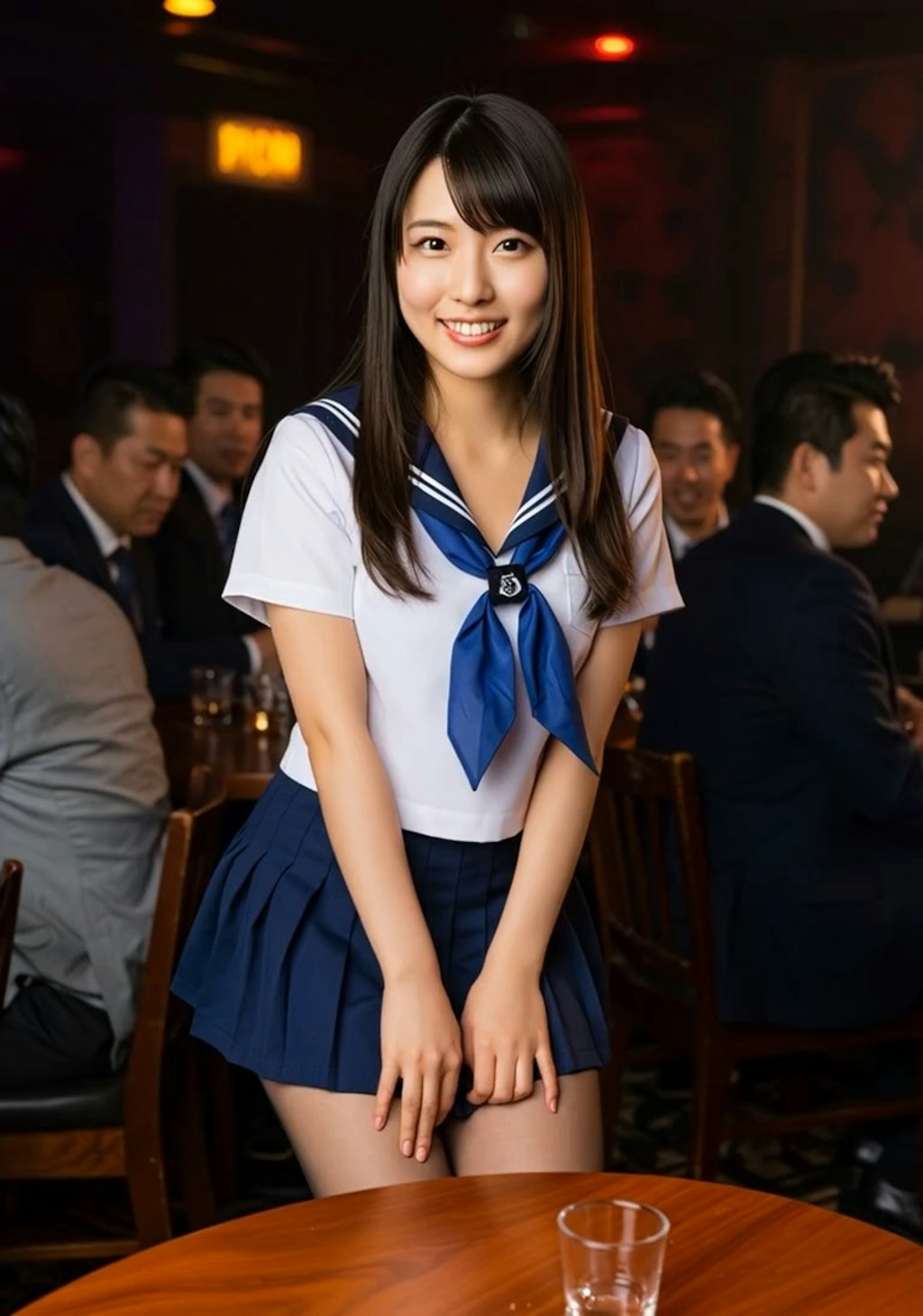 夜のお店で働くちゃんパンチラ