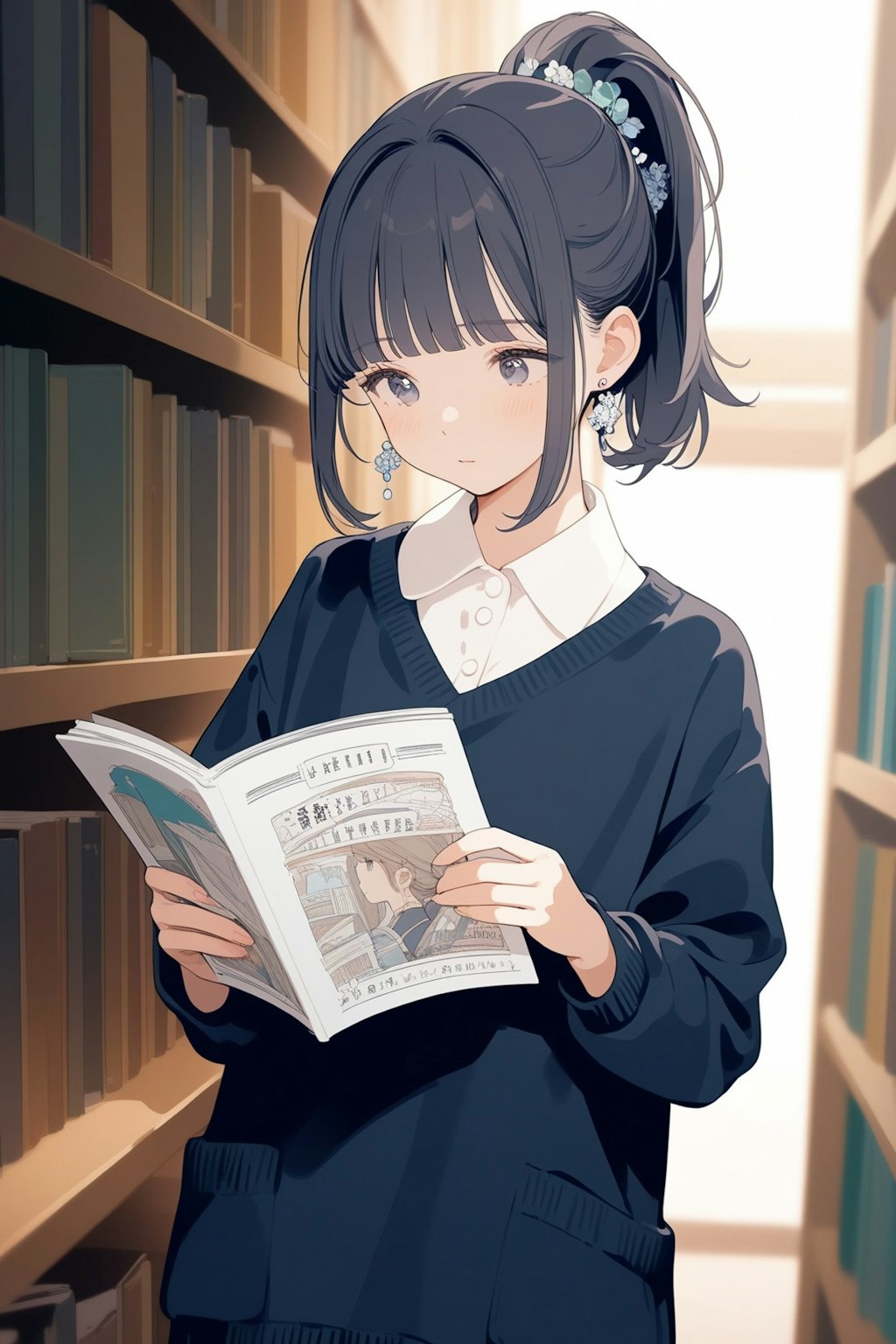 図書館でHENTAI MANGA