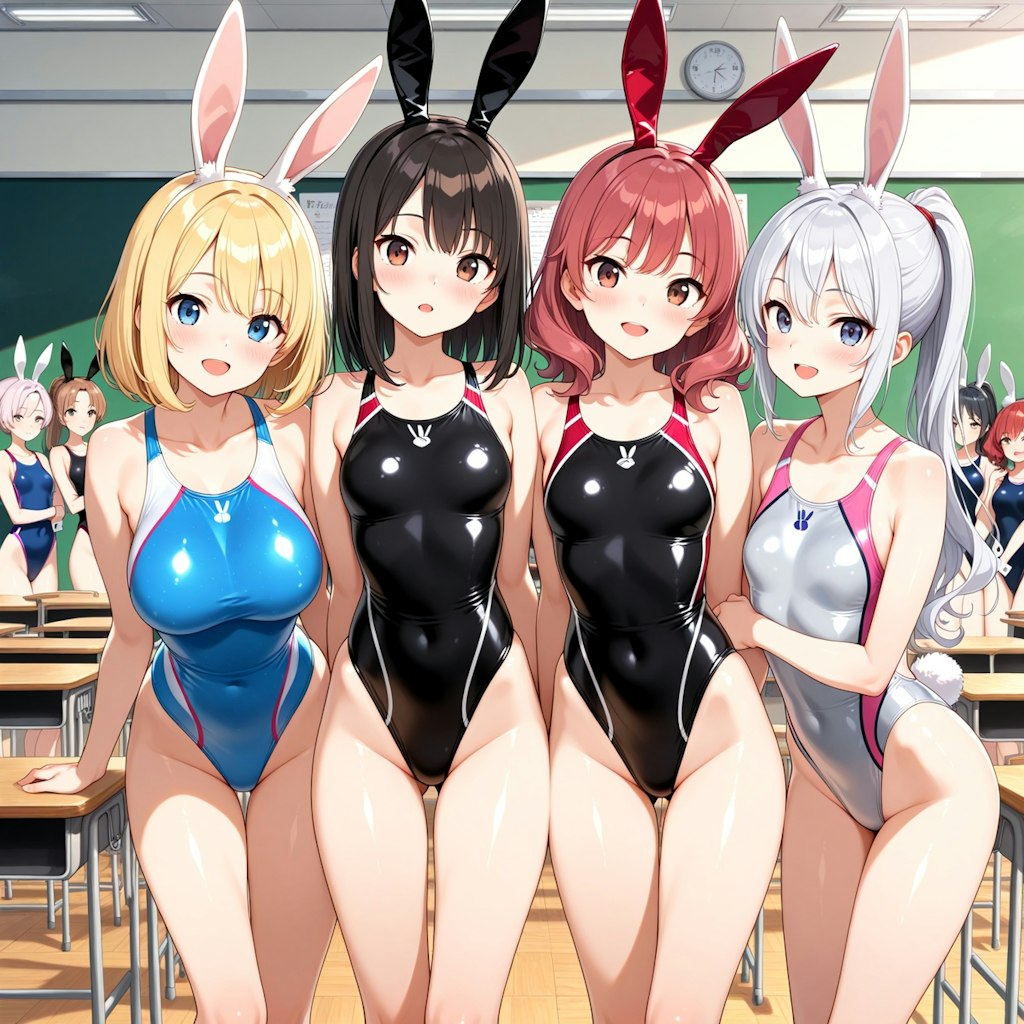 うちのバニーは競泳水着