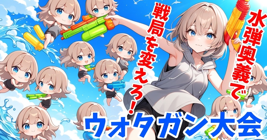 小説『ウォタガン大会withちびキャラ/水弾奥義(ウォタガンバースト)』【ニャンノ世界】