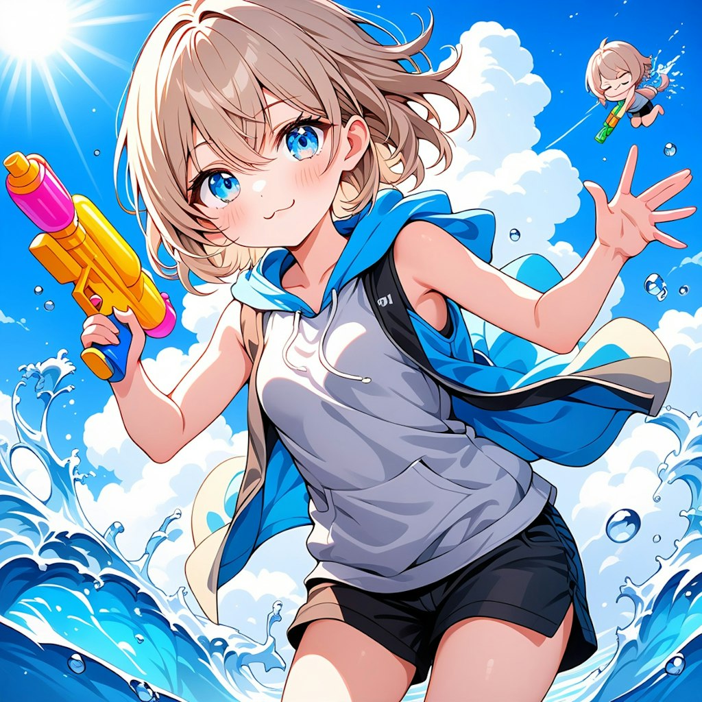 小説『ウォタガン大会withちびキャラ/水弾奥義(ウォタガンバースト)』【ニャンノ世界】