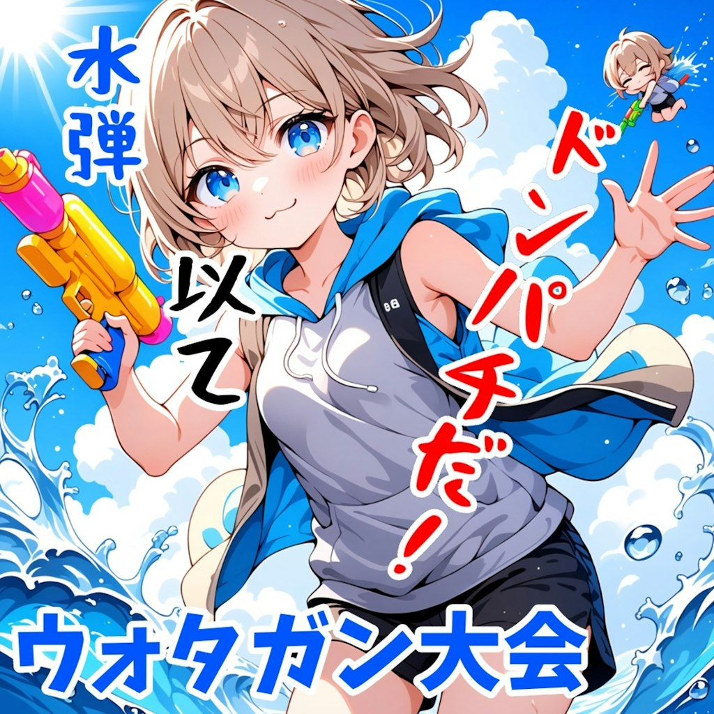 小説『ウォタガン大会withちびキャラ/水弾奥義(ウォタガンバースト)』【ニャンノ世界】