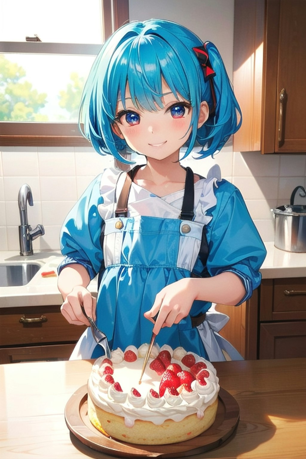 妹のケーキ作り