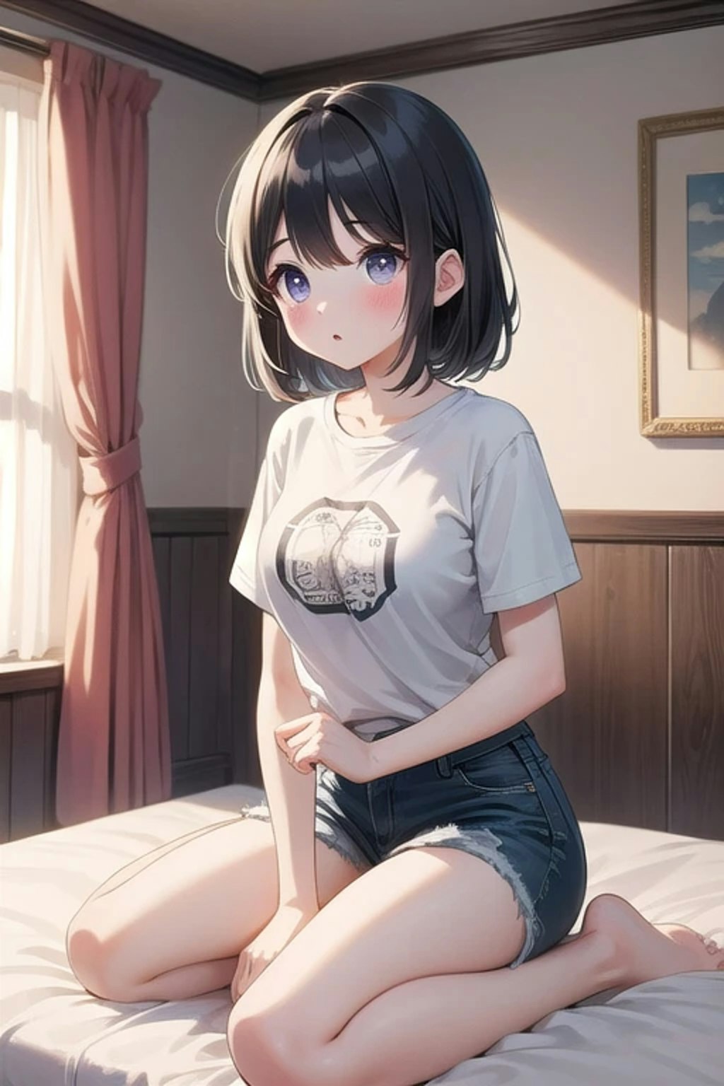 Tシャツ、ハーフデニム