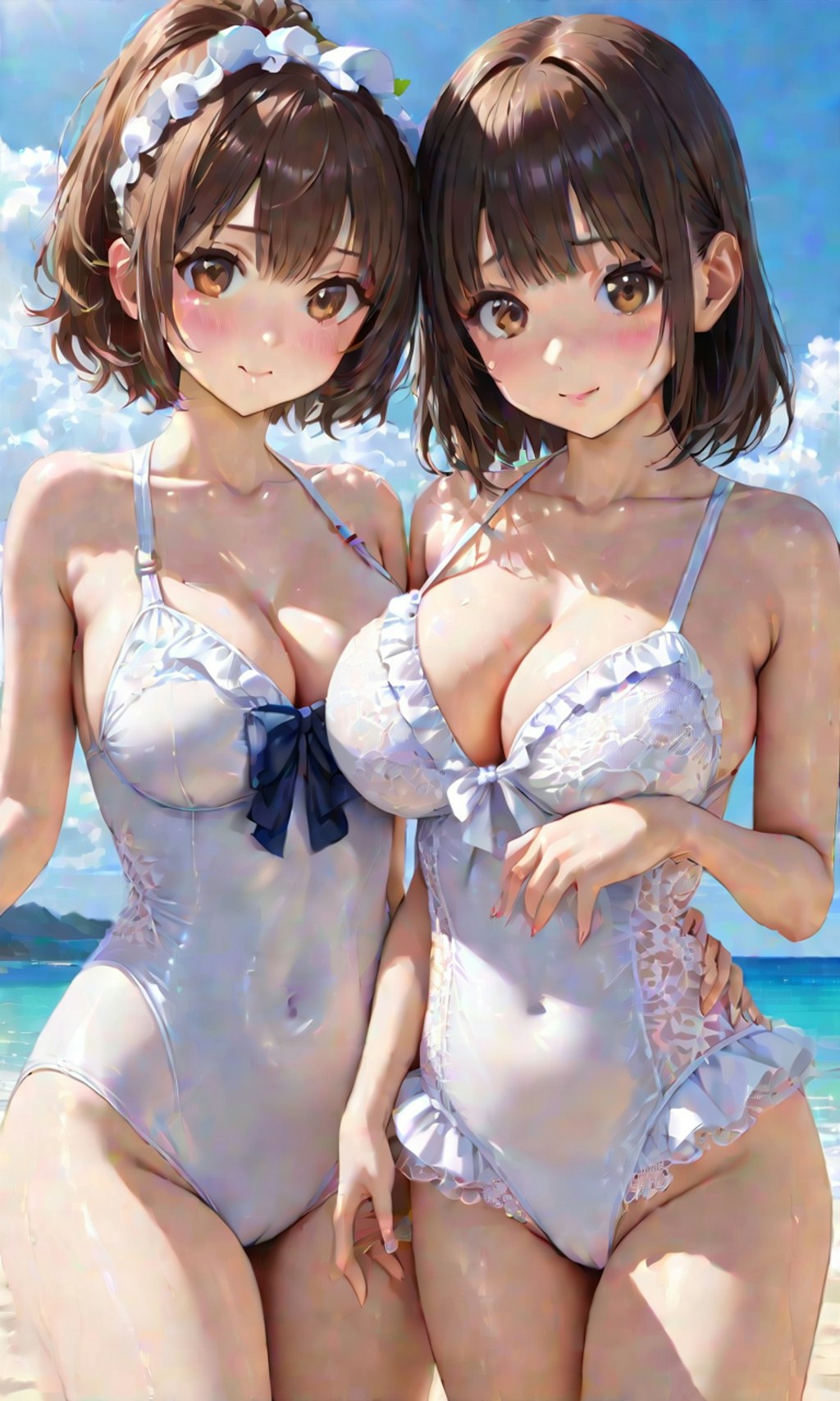 水着と女子高校生と