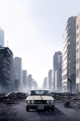 終末の街と車 | の人気AIイラスト・グラビア