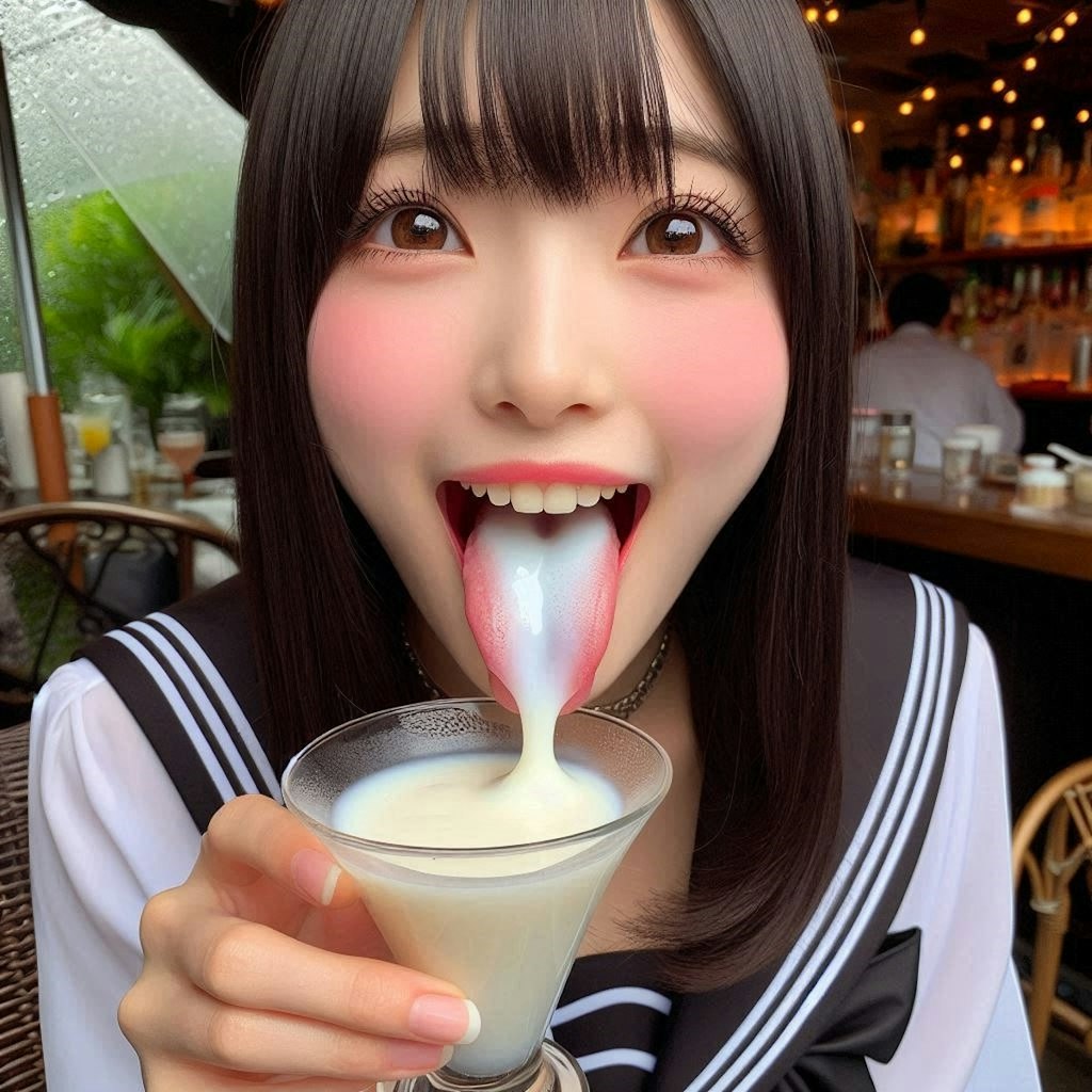 制服の女性の精飲