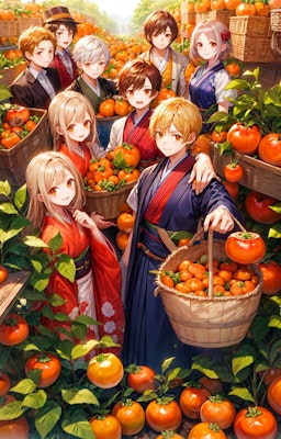 柿を収穫しよう！！（12枚）レトロモダン街シリーズ・その38