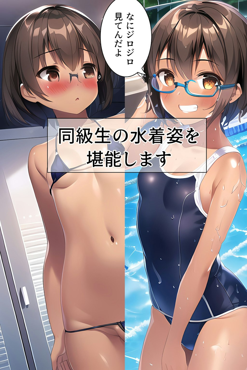 同級生の水着姿を堪能します