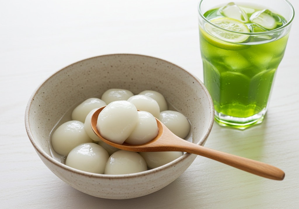 デザートの良く冷えた白玉団子