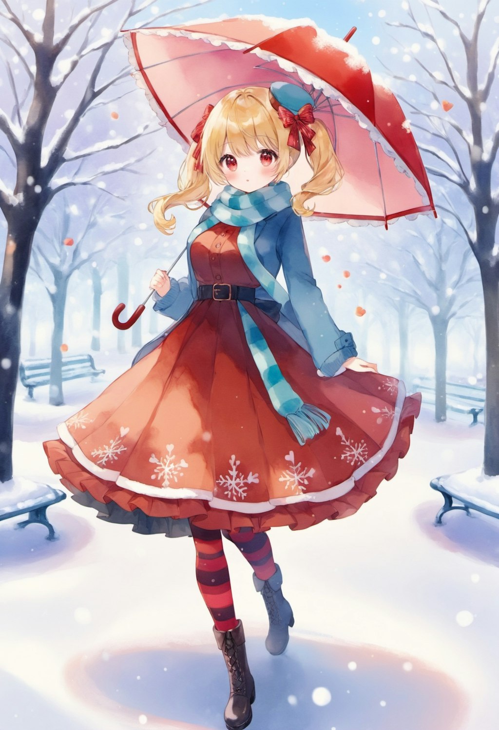 雪のお出かけ少女