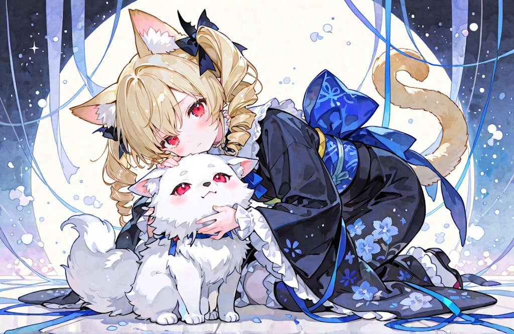 ナナシーとケモ神様 (うちの子ルーキーズ御礼 for 謎の海産物さん)