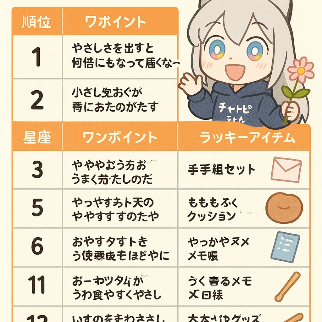 06/14のチャトピちゃん占いー