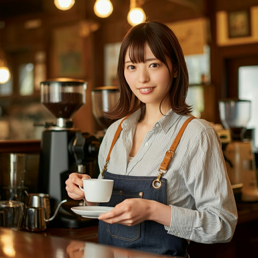 丁寧にコーヒーを淹れる