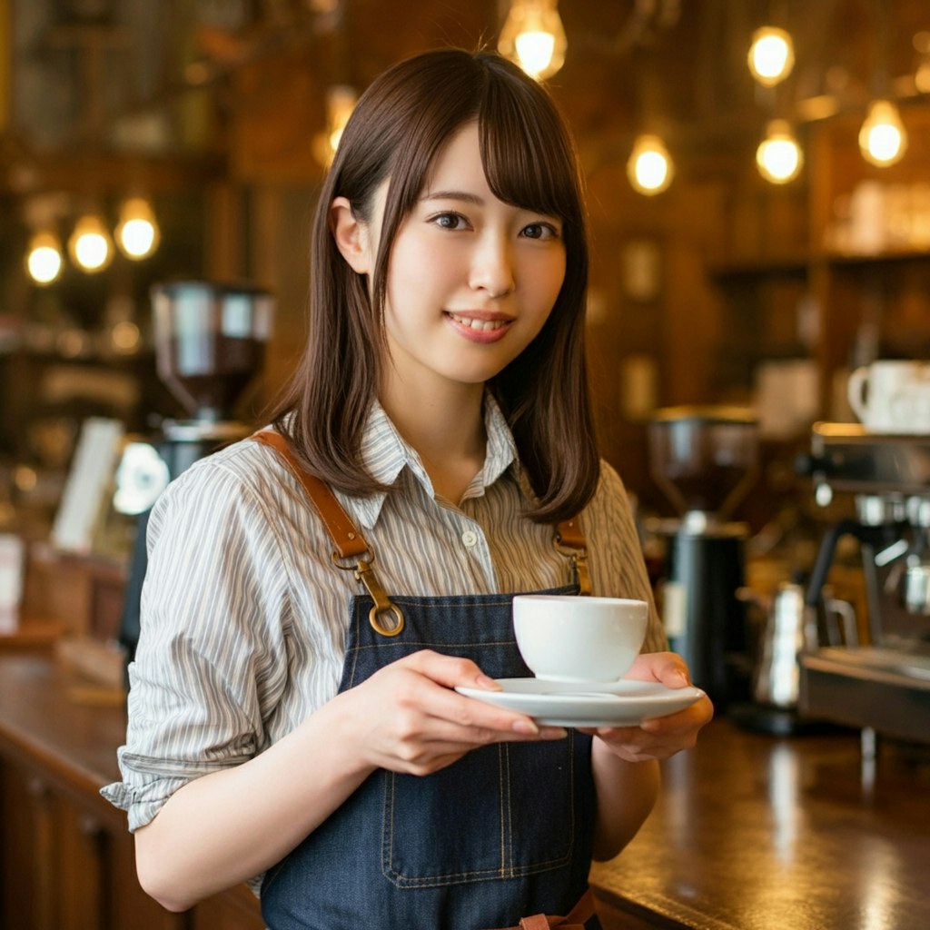 丁寧にコーヒーを淹れる