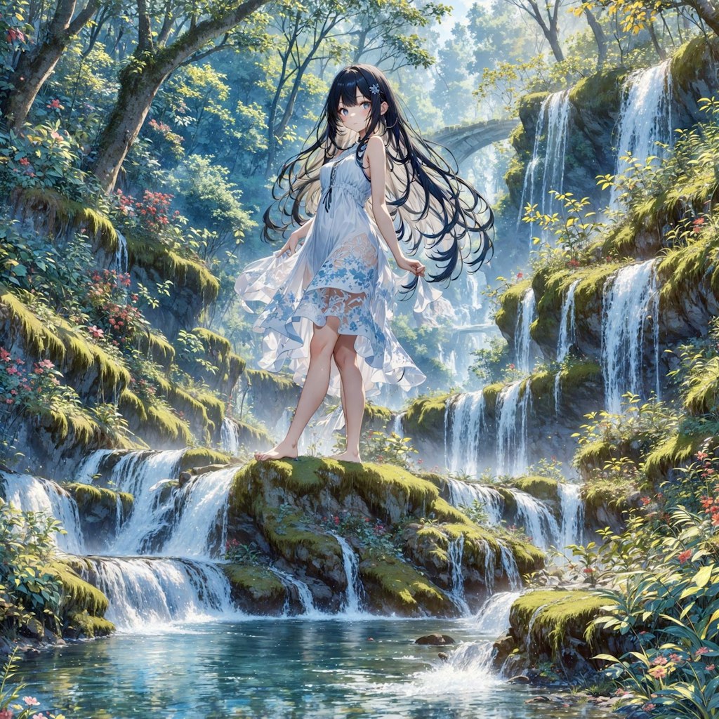 水浴び少女