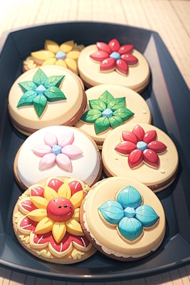 花柄クッキー