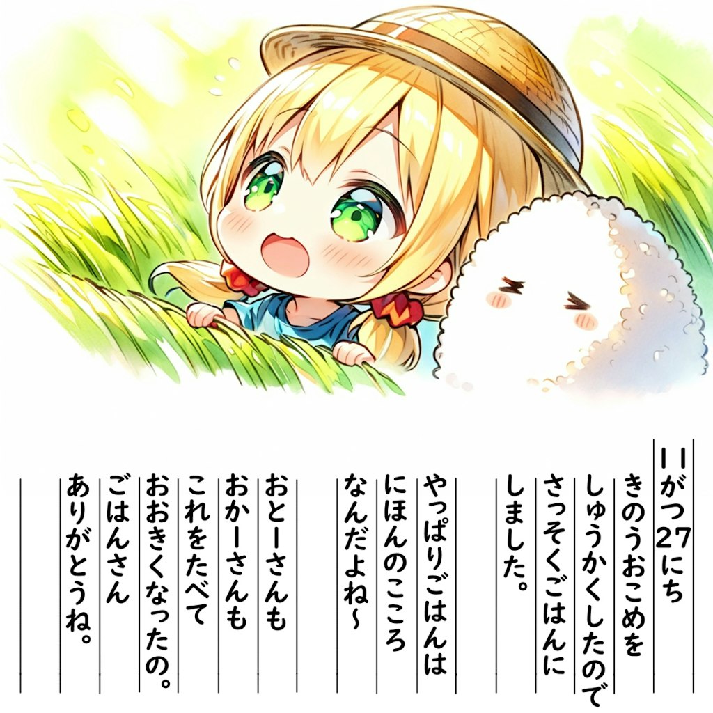 【絵日記】おいしくたべたげるね～♪