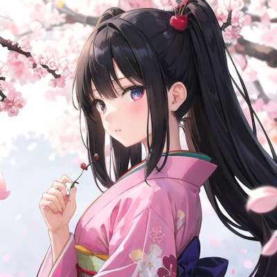 桜と着物