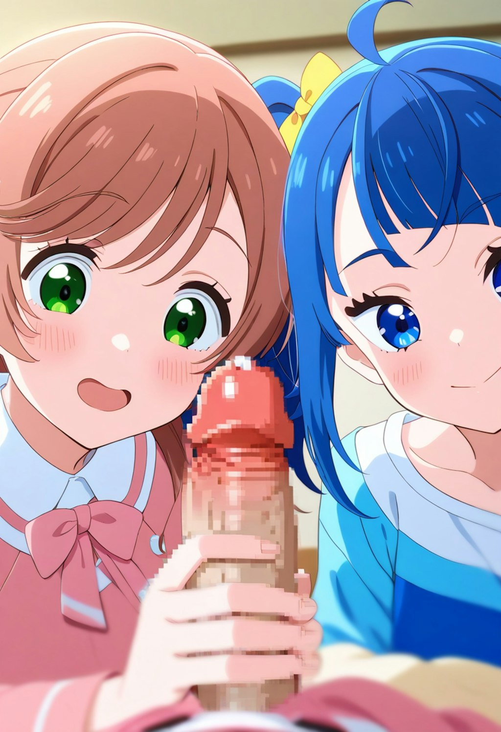 ダブル手コキ&フェラ 虹ヶ丘ましろとソラ・ハレワタール