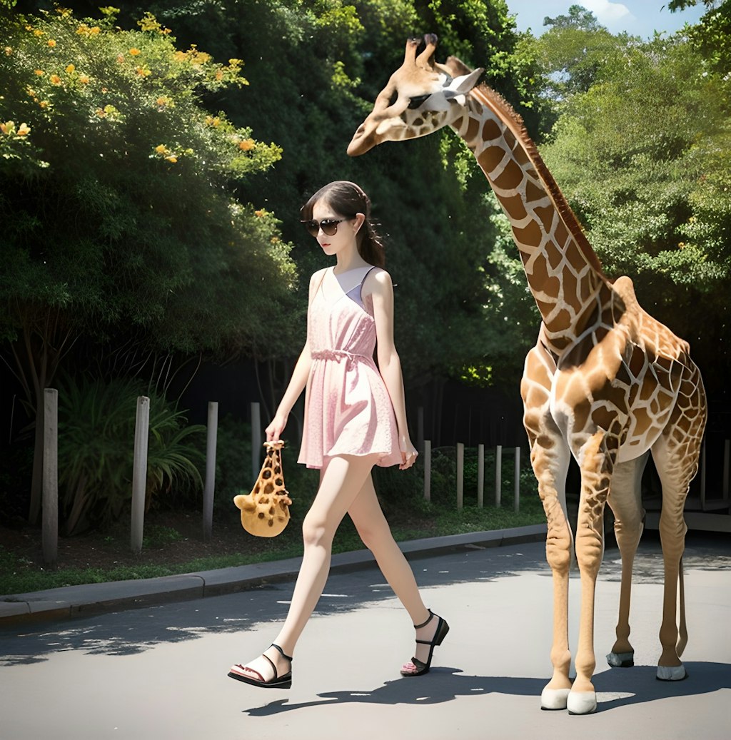 キリンと散歩🦒