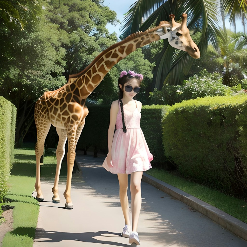 キリンと散歩🦒