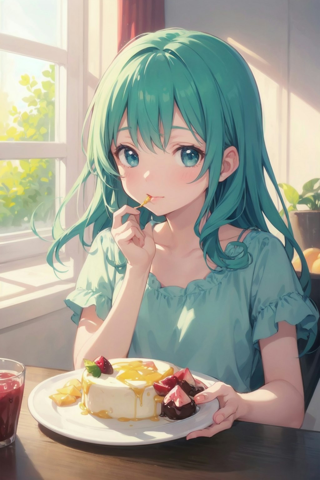 Girl eating dessert 2