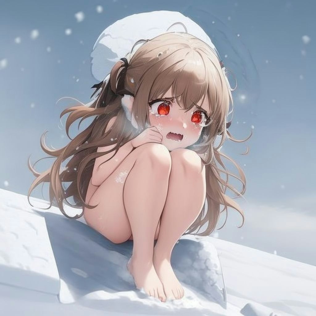 left on a snowy mountain　雪山に放置される女の子