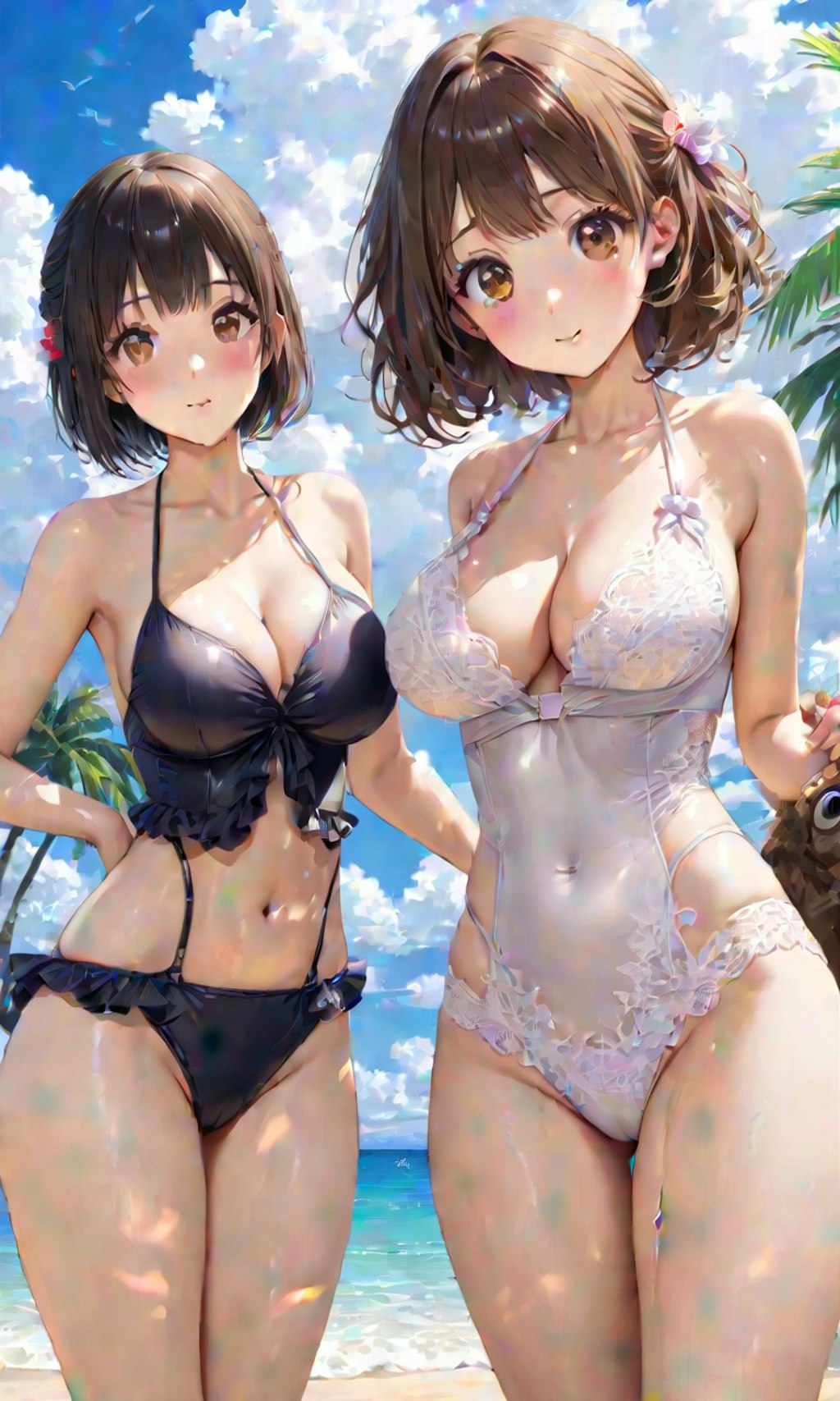 水着と女子高校生と