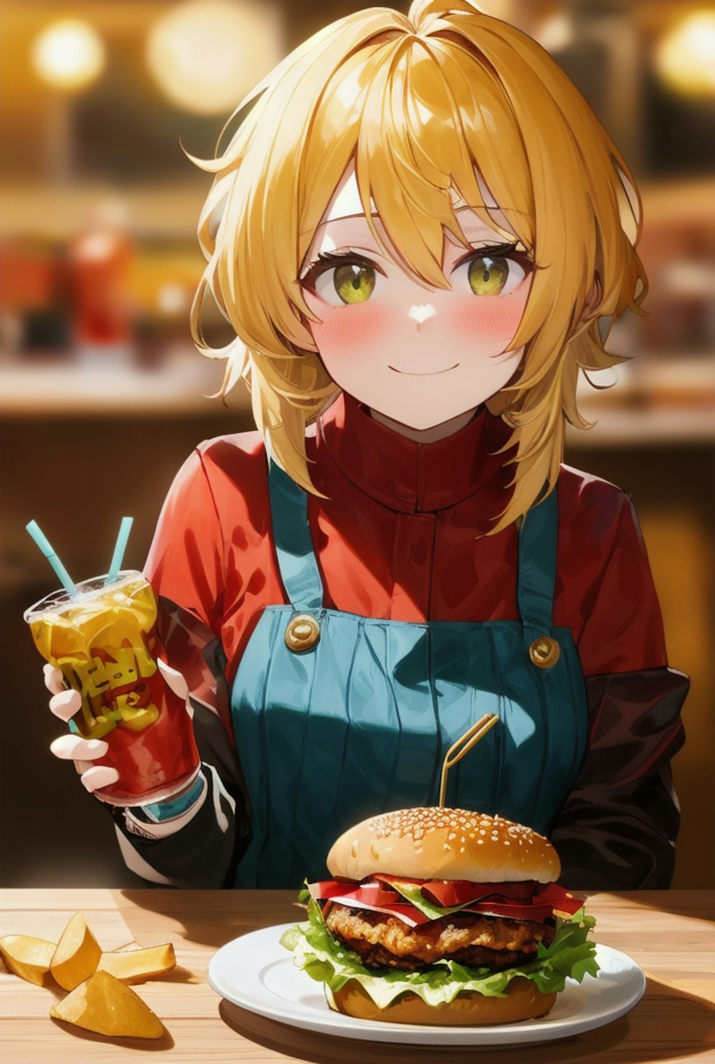 ハンバーガーと女の子（女の子は６枚）