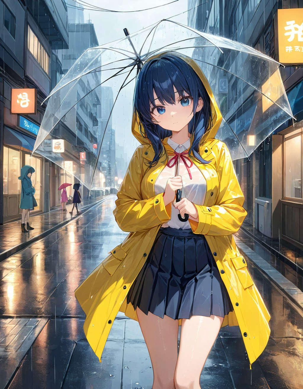 雨の日の少女