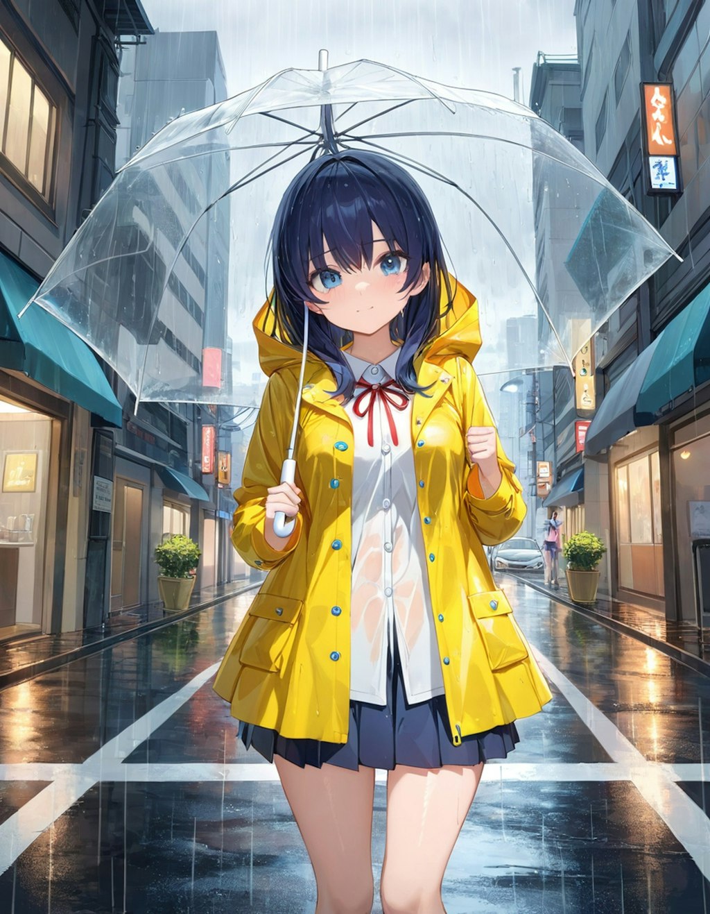 雨の日の少女