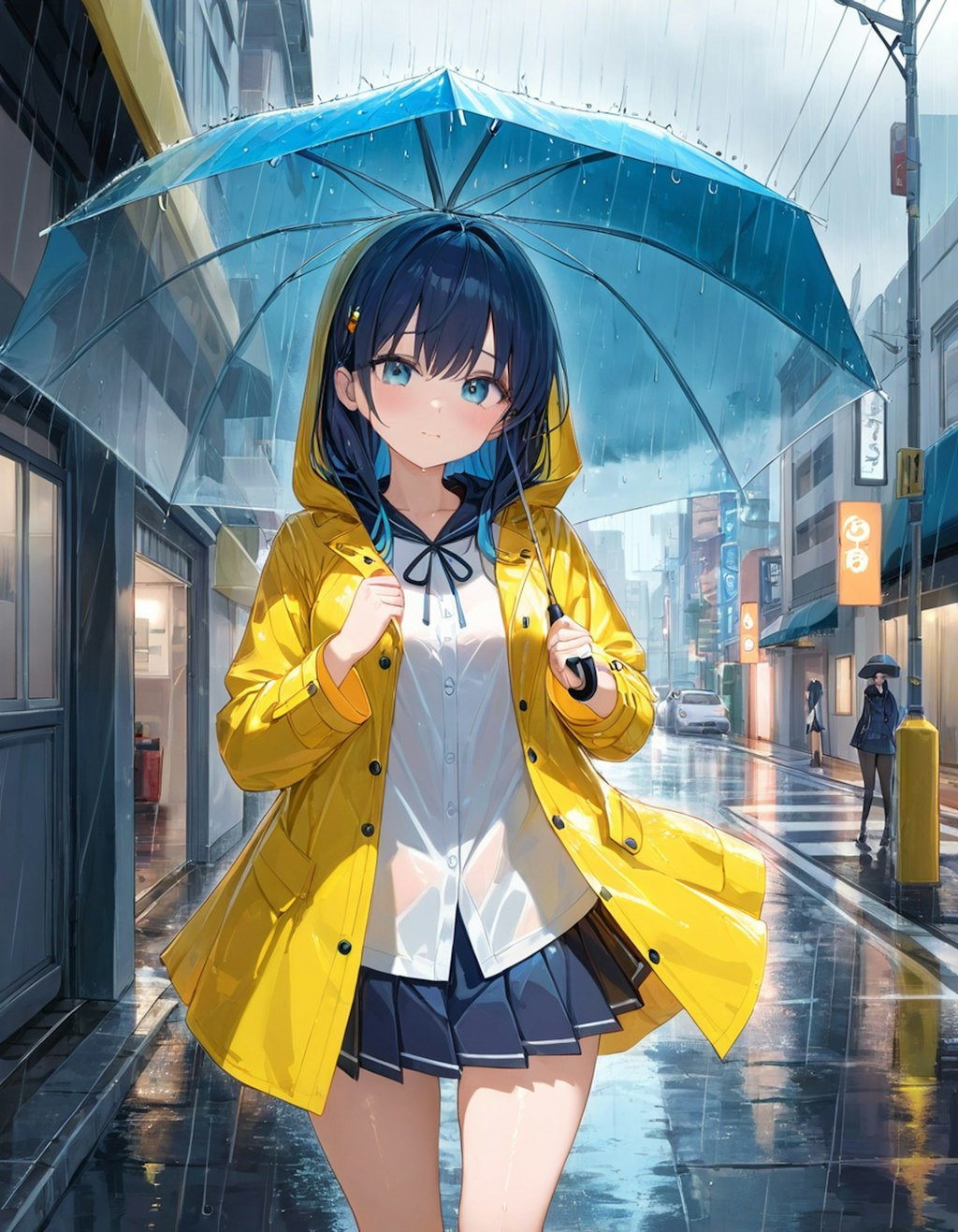 雨の日の少女