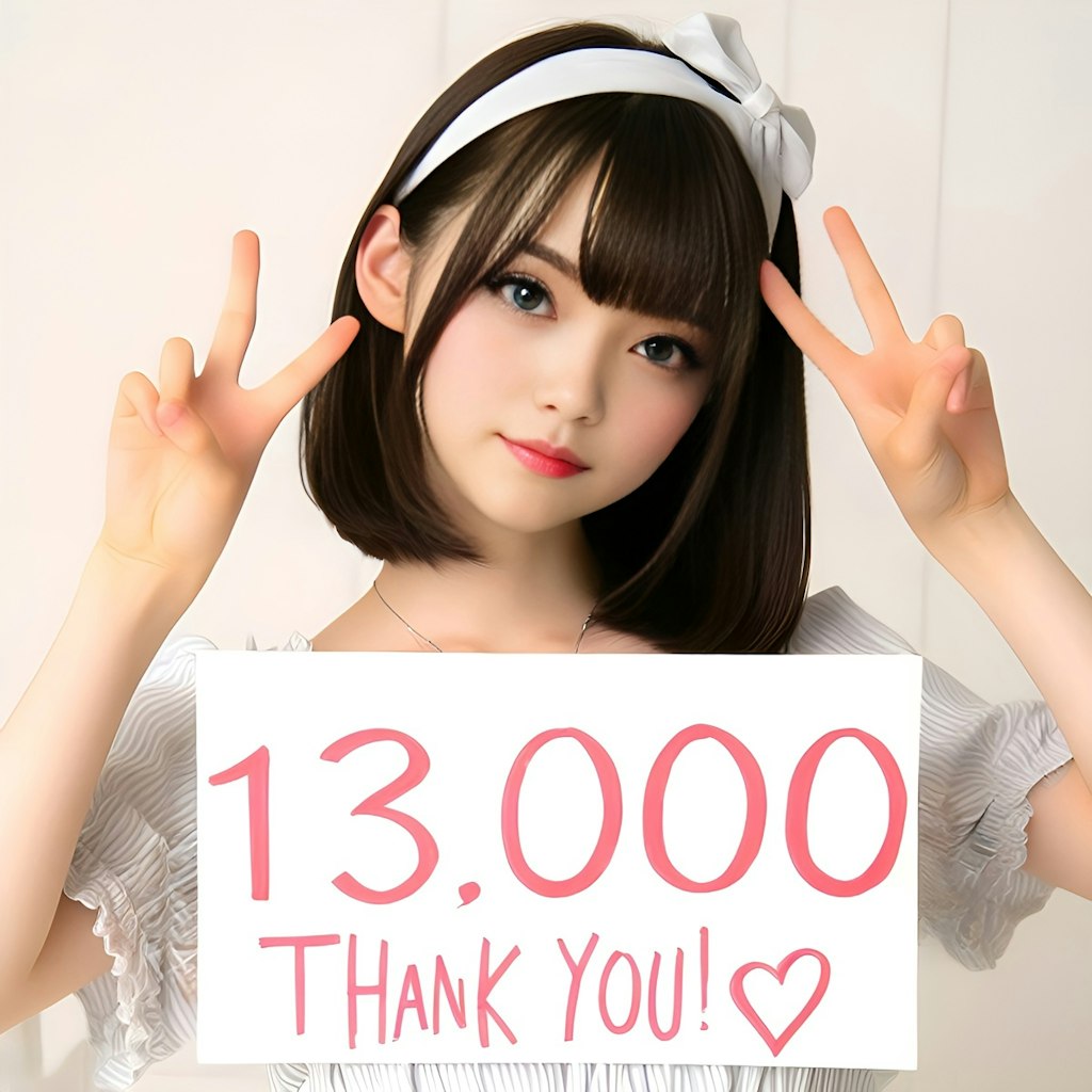 Thank you for 13,000 likes　ありがとう。