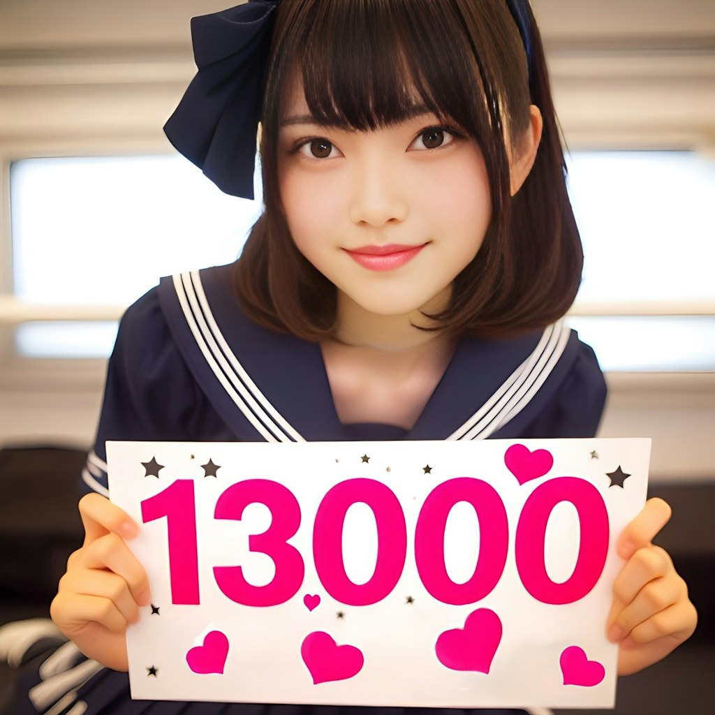 Thank you for 13,000 likes　ありがとう。