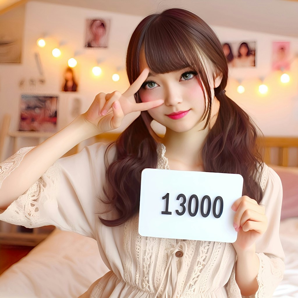 Thank you for 13,000 likes　ありがとう。