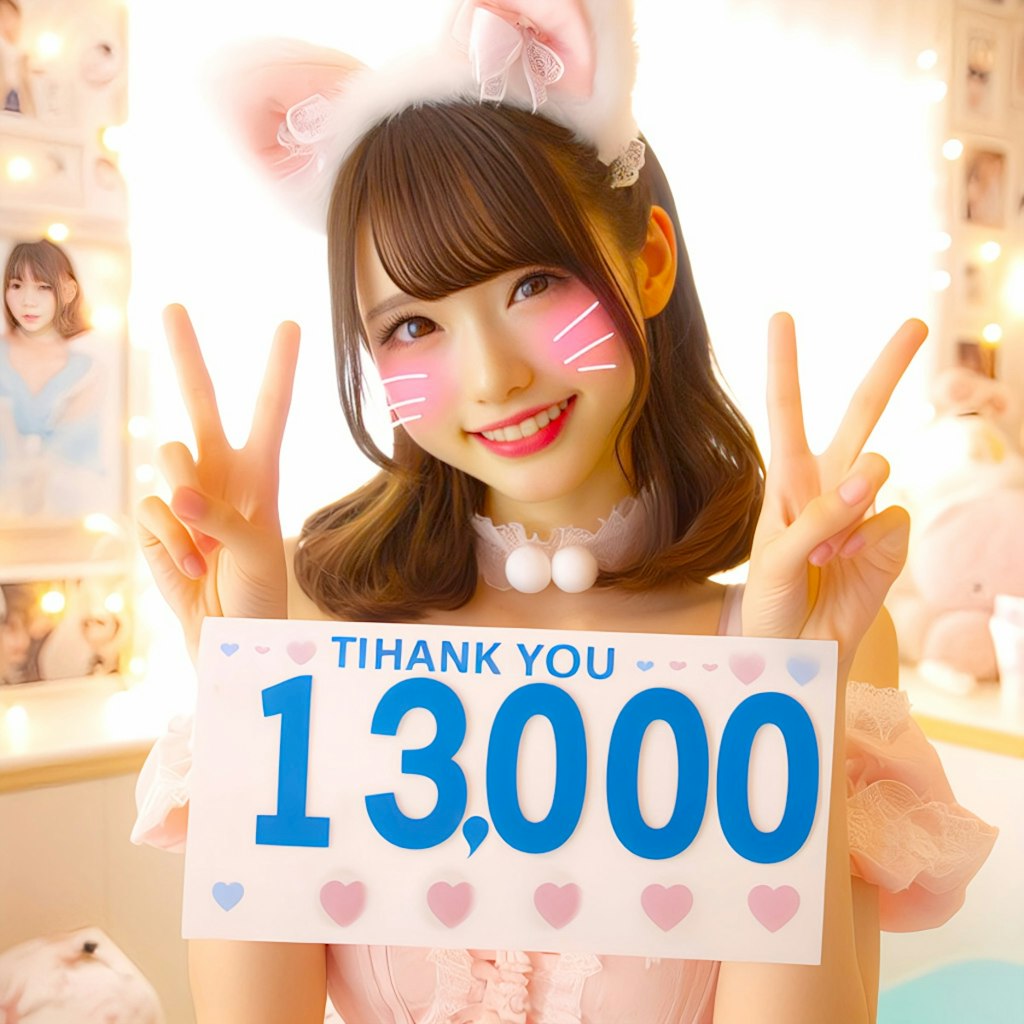 Thank you for 13,000 likes　ありがとう。