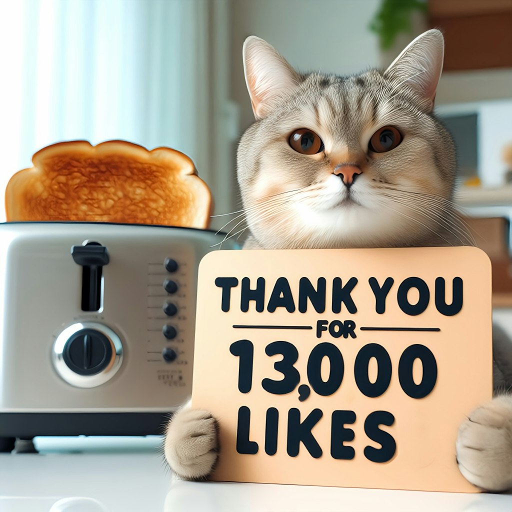 Thank you for 13,000 likes　ありがとう。