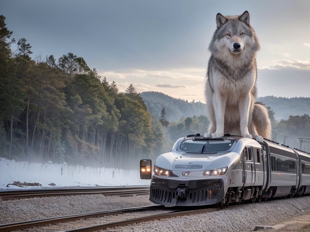 ５４日目ウルフ、電車でGO！