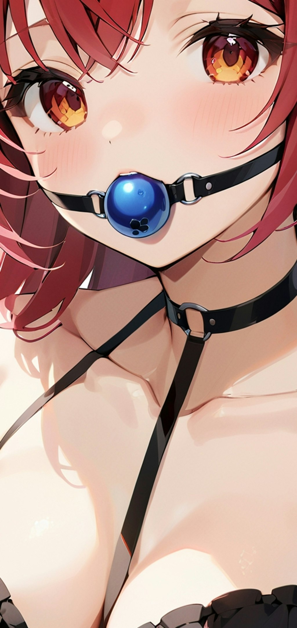 『はふはひーひ～♡（恥ずかしい～♡）』口枷美少女2（Mouth cuff ball gag choker）