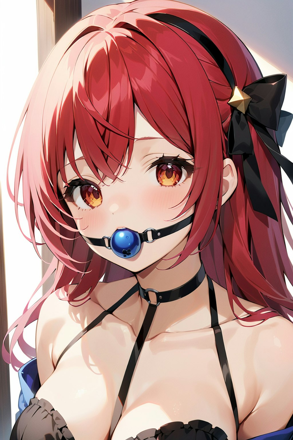 『はふはひーひ～♡（恥ずかしい～♡）』口枷美少女2（Mouth cuff ball gag choker）