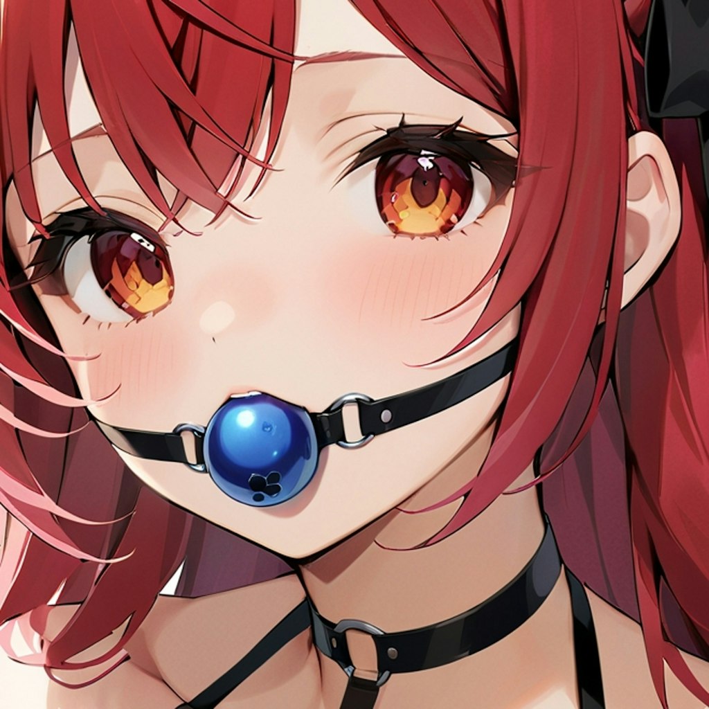 『はふはひーひ～♡（恥ずかしい～♡）』口枷美少女2（Mouth cuff ball gag choker）