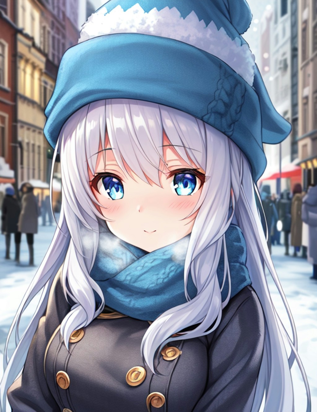 少女と雪景色