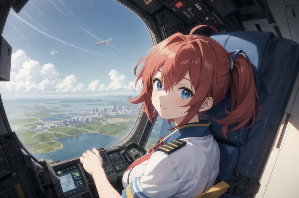 Girl piloting an airplane 10 [failure]