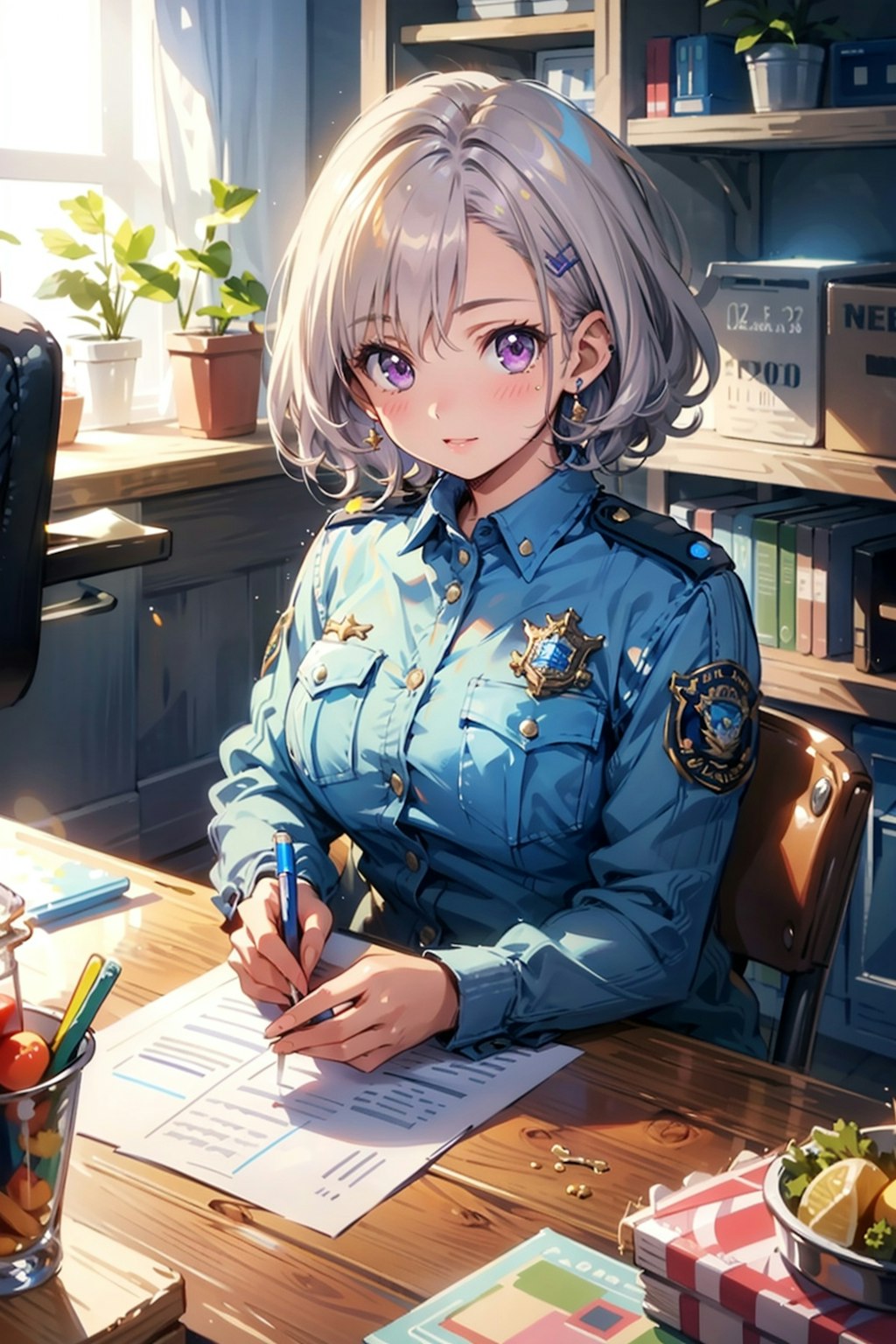 （３９８HQ）銀髪ちゃん茶髪ちゃん警官